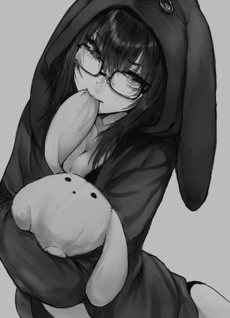 Run- eue She's got a rabbit :3 Girl With Glasses, Comics Anime, Fotografi Alam Semula Jadi, Alam Semula Jadi, I Love Anime, Chica Anime Manga, Kawaii Girl, Anime Kawaii, Anime Artwork