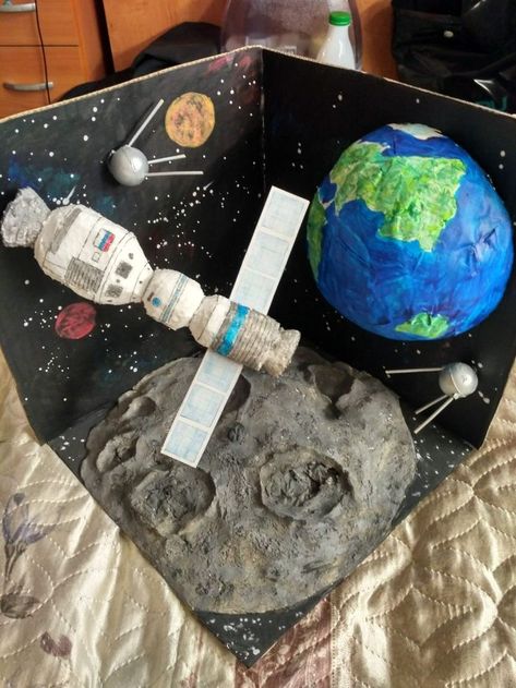 Outer Space Diorama, Galaxy Model Project, Interior Of The Earth Model, Solar System Model Project, Space Diorama, Geography Model, Burrito Filling, Solar System Projects For Kids, Earth Model