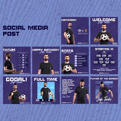 Football Content Ideas, Soccer Instagram Post Ideas, Team Soccer Pictures, Football Creative Ads, Football Social Media Design, Football Design Graphics, Soccer Social Media, Football Social Media, Soccer Post