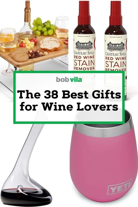 Drink up! From decanters to cups that keep your wine cold–we've got it all. Read more to find out the best gifts and gadgets to give your Merlot loving friends this holiday season. | The 38 Best Gifts for Wine Lovers Gift For Wine Lover, Gift Ideas For Wine Lovers, Wine Gadgets Gift Ideas, Wine Lover Gift Ideas, Wine Accessories Products, Wine Tumbler Gift Set, Wine Lover Gifts, Wine Gadgets, Red Wine Stains