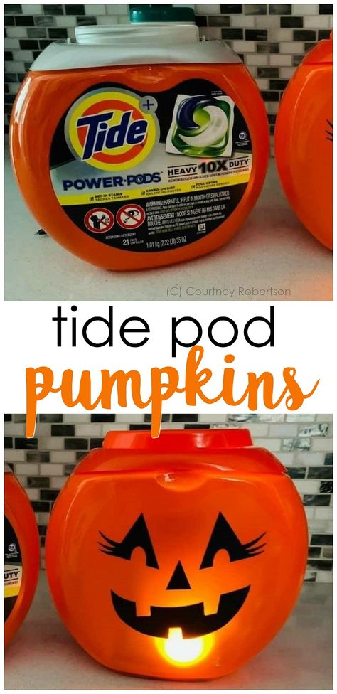 Outdoor Decorations Halloween, Tide Pods Container, Craft For Adults, Halloween Decor Diy, Hallowen Ideas, Tide Pods, Diy Halloween Decor, Halloween Crafts Decorations, Halloween Outdoor