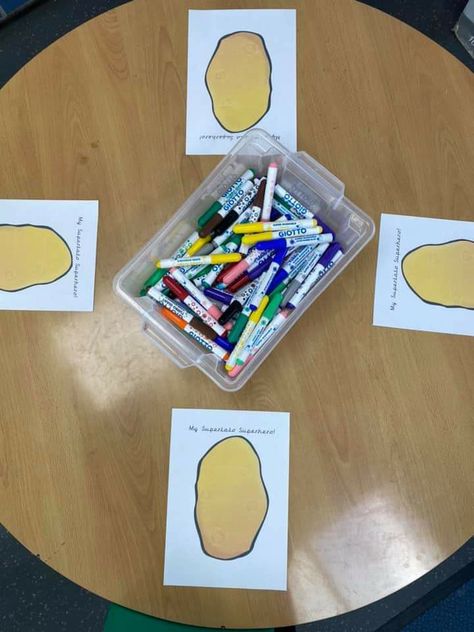 Super Potato Eyfs Activities, Supertato Eyfs Activities, Eyfs Supertato, Supertato Activities, Supertato Eyfs, Eyfs Superheroes, Superhero Theme Preschool, Superheroes Eyfs, Play Based Classroom