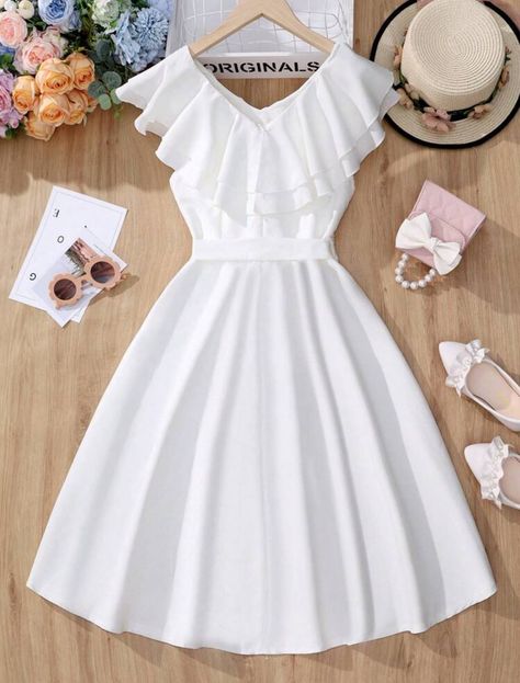 Dress For Girls 10-12, Dresses For Girls 10-12, Teen Dresses Casual, White Dresses For Teens, Teen Dress, Cute Dress Outfits, Teen Girl Dresses