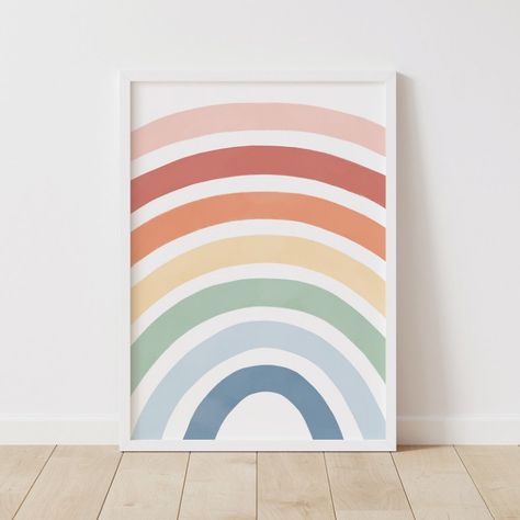 Boho Rainbow Painting, Rainbow Kids Room, Church Artwork, Kids Church Decor, Rainbow Room Kids, Church Wall Art, Gender Neutral Nursery Decor, Kids Room Poster, Nursery Rainbow