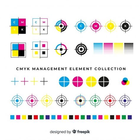 Cmyk calibration element collection Free... | Free Vector #Freepik #freevector #paint #chart #color #black Printer Logo Design Ideas, Printer Logo, Graphic Design Tattoos, Indesign Layout, Elements Tattoo, Editorial Design Layout, Color Mixing Chart, Laser Engraved Ideas, Design Hack