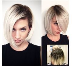 very sexy root's Ombré Short Hair, Blonde Ombre Short Hair, Short Bleached Hair, Short Hairstyles 2015, Blonde Hair With Roots, Blond Ombre, Short Ombre Hair, Popular Short Hairstyles, Hair Blond