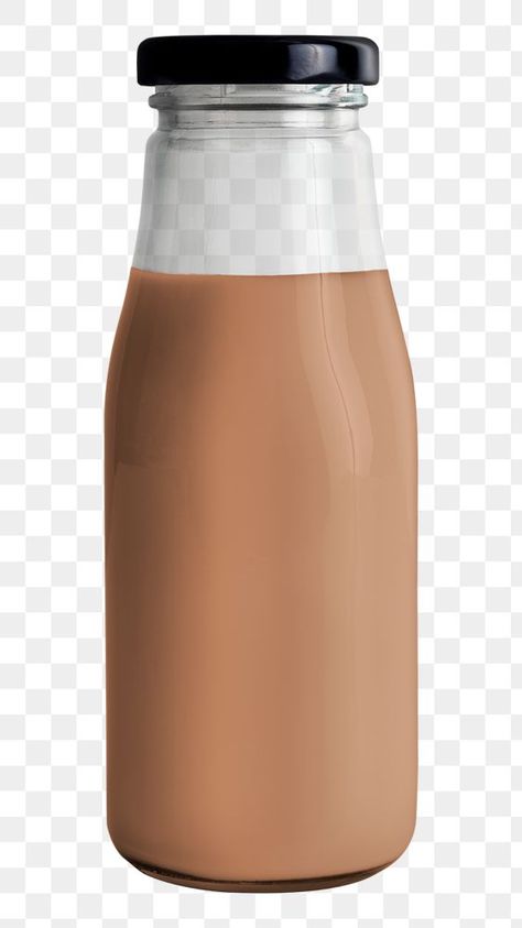 Fresh chocolate milk in a glass bottle mockup | free image by rawpixel.com / PLOYPLOY Coffee In A Bottle, Chocolate Milk Bottle, Milk Png, Milk Drawing, Tiktok Affiliate, Mini Project, Chocolate Drink, Juice Packaging, Glass Milk Bottles