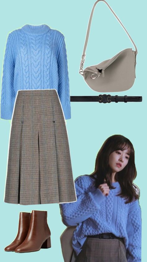 #trendy fit✨👀,🩵🩶, #korean fashion inspo💅🏻,#fashionable🔥#winter wear. Kdrama Work Outfits, Doom At Your Service Outfit, Kdrama Outfit Ideas, Kdrama Fashion Outfits, Korean Inspired Outfits, Kdrama Inspired Outfits, Park Bo Young Fashion, Kdrama Clothes, Drama Outfit