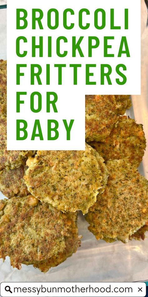 broccoli chickpea fritters Sweet Potato Crackers Recipe, Baby Broccoli Recipe, Broccoli Chickpea, Baby Led Weaning Recipe, Sweet Potato Crackers, Weaning Toddler, Broccoli Fritters, Broccoli Bites, Chickpea Fritters