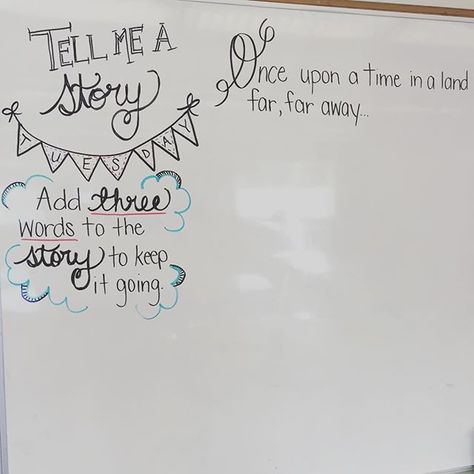 Tell me a story... Oh @heaven_in_7th how I LOVE this one! ✨#blondebombsquad #teacherbesties #teachersfollowteachers #teachersofinstagram #iteachtoo #iteach7th #miss5thswhiteboard Whiteboard Prompts, Whiteboard Messages, Daily Questions, Morning Board, Tell Me A Story, Kids Work, Responsive Classroom, Morning Activities, Daily Writing Prompts