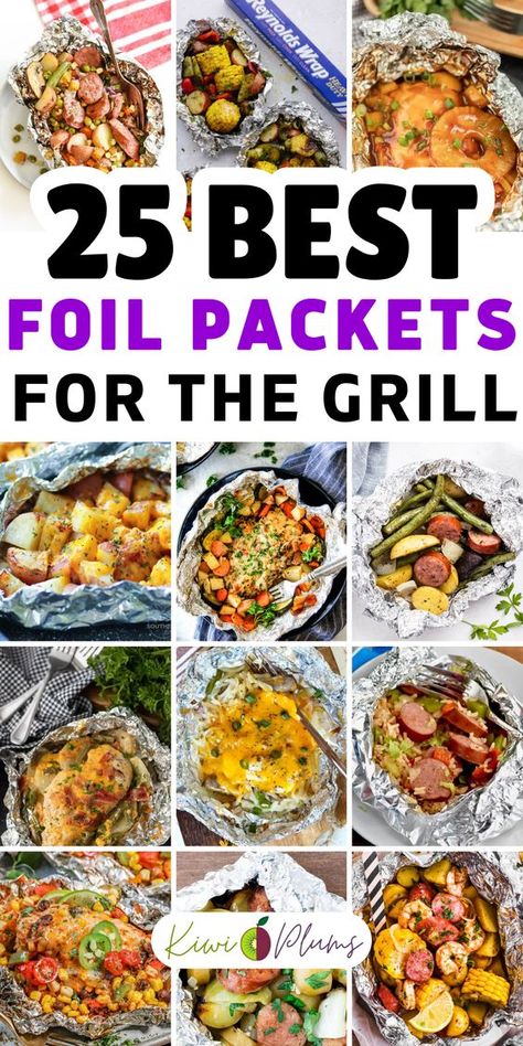 25 Best Foil Packets for the Grill Foil Packet Salmon, Foil Packets For The Grill, Foil Packet Recipes, Grilled Foil Packets, Foil Packet Potatoes, Chicken Foil Packets, Foil Pack Dinners, Grilled Recipes, Foil Packet Dinners