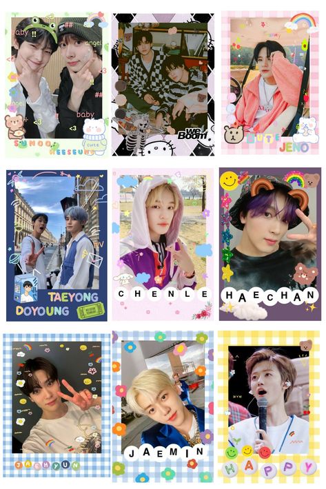 Nct Polaroid Printable, Nct Stickers Printable, Nct Printable, Nct Polaroid, Kpop Freebies, Lomo Card, Baby Boom, Journal Printables, Printable Stickers