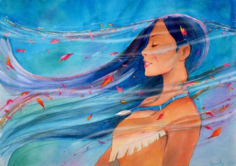 Pocahontas Colors Of The Wind, Disney Princess Pocahontas, Pocahontas Disney, Disney Nerd, Disney Pocahontas, Pinturas Disney, Disney Lover, Disney Fan Art, Disney Girls