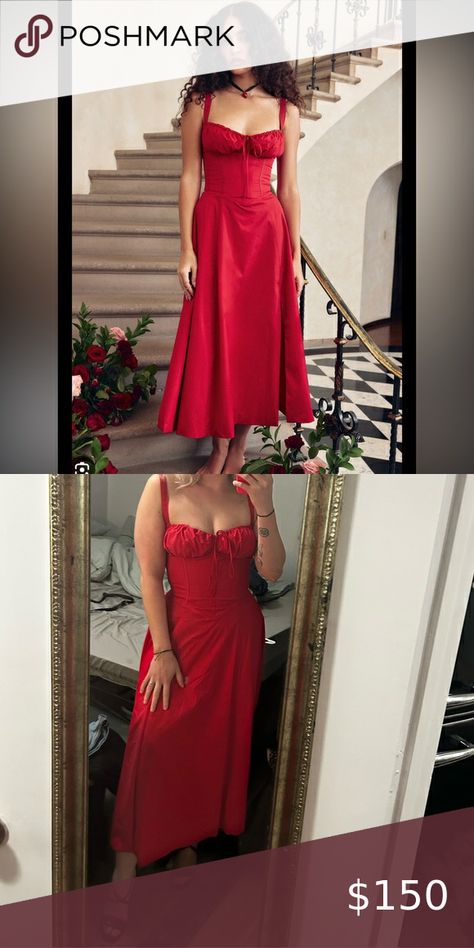 House of CB Carmen Dress Red Carmen Dress, House Of Cb Dresses, Gorgeous Houses, Red House, House Of Cb, Dress Red, Perfect Dress, A Wedding, Red Dress