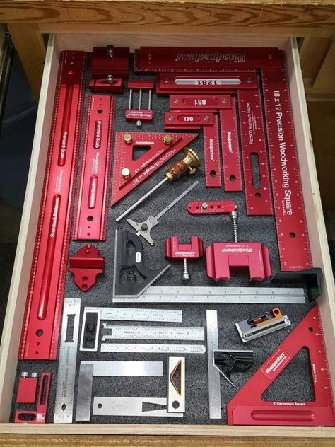 One of my favorite places to buy tools. Woodpecker Tools, Woodworking Square, Garage Workshop Organization, Workbench Plans Diy, Guide System, Garage Tool Storage, Woodworking Storage, Carpenter Tools, Tool Storage Diy