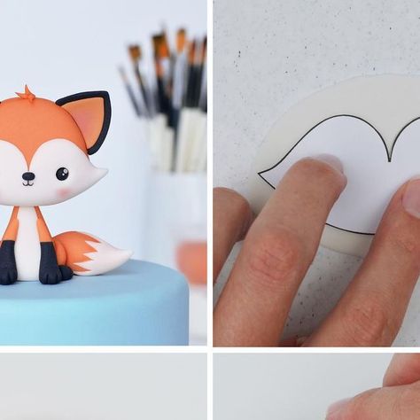 Fondant Templates, Fox Cake Toppers, Cake Topper Tutorial, Cake Fondant, Cute Fox, Templates Printable Free, Cake Tutorial, Fondant Cake, Website Link