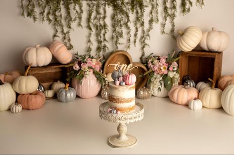 Boho Fall Cake Smash, 1st Birthday Pumpkin Photo Shoot, 1st Birthday Photoshoot November, Fall Theme First Birthday Photoshoot, November First Birthday Photoshoot, Cake Smash Fall Theme, Boho Pumpkin Birthday Party, October First Birthday Photoshoot, Pumpkin First Birthday Photo Shoot