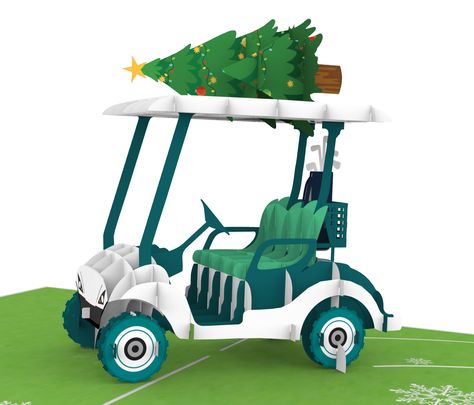 PRICES MAY VARY. **Exquisite 3D Pop-Up Golf Cart Design**: The card features an intricately designed golf cart, meticulously crafted to pop up in three dimensions, carrying a fully decorated Christmas tree, adding a playful yet festive touch to your holiday greetings **Immersive Holiday Scene**: Upon opening, the card reveals a detailed winter golf course scene, complete with snowflakes, green turf, and a festively adorned golf cart, making it a delightful surprise for any recipient **Matching N Cart Design, Wishes Christmas, December Birthday, Holiday Memories, Holiday Wishes, Golf Cart, Holiday Greetings, Christmas Joy, Winter Theme