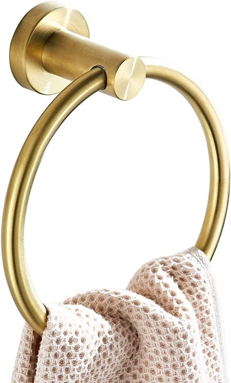 Amazon.com: BATHSIR Gold Towel Ring, Bathroom Hand Towel Holder Wall Mount Round Brushed Gold Towel Rack Stainless Steel : Tools & Home Improvement Gold Towel Rack, Towel Ring Bathroom, Bathroom Hand Towel Holder, Hand Towel Rack, Hand Towel Ring, Coat Hooks Wall Mounted, Bathroom Towel Hooks, Wall Mounted Towel Holder, Round Towel