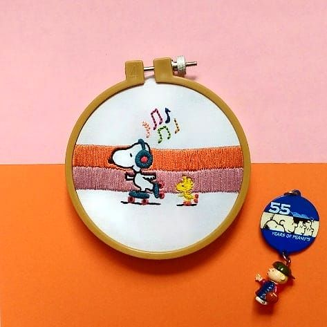 #embroidery #peanuts Embroidery Work, Bracelet Watch, Peanut, Snoopy, Embroidery