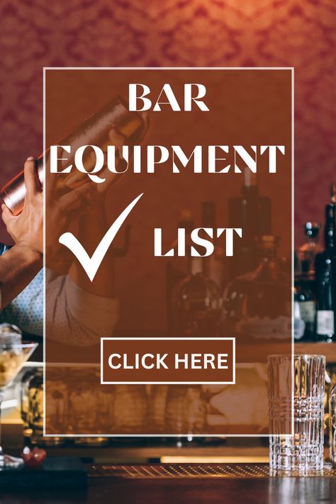 Bar Equipment Checklist Bar Necessities, Bartending 101, Bar Tricks, Restaurant Trends, Bar Equipment, Bar Business, Bartender Tools, Wine Dispenser, Leo Zodiac Facts