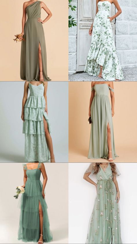 Bridesmaid dresses Different Textures Bridesmaid Dresses, Pastel Green Bridesmaid Dress, Shades Of Green Bridesmaid Dresses, Taylor Wedding, Sage Green Bridesmaid Dress, Green Bridesmaid, Dream Wedding Ideas Dresses, Green Bridesmaid Dresses, Wedding 2024