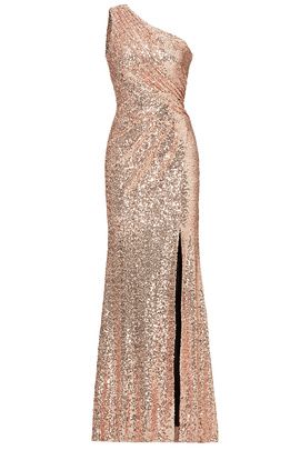 Constellation Gown, One Shoulder Sequin Dress, Dresses For Juniors, Bling Dress, Rent Dresses, Bridesmaid Dressing Gowns, Festa Party, Flamingo Pink, Blush Dresses