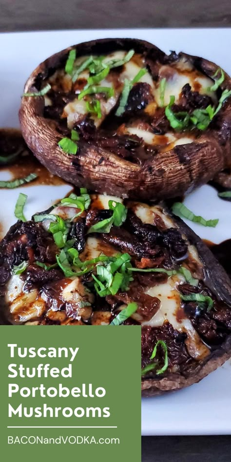 Baked Portabella Mushrooms, Stuffed Portobello Mushroom Caps, Mushroom Cap Recipes, Portobello Recipes, Bacon Vodka, Portabella Mushrooms Recipes, Stuffed Portobello Mushrooms, Portobello Mushroom Recipes, Mushroom Recipes Healthy