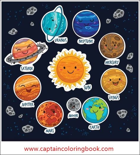 Planet Cutouts Solar System Projects For Kids, Solar System For Kids, Solar System Art, Planet Vector, Solar System Projects, Solar System Crafts, مشروعات العلوم, Sistem Solar, Aktiviti Kanak-kanak