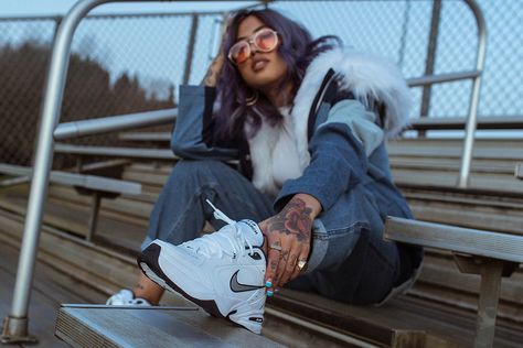 nike air monarch style editorial nice kicks Nike Monarch Women, Nike Air Monarch Iv Outfit, Nike Monarch Outfit, Nike Air Monarch Outfit, Monarch Outfit, Brats Fashion, Air Monarch Iv, Nike Air Monarch Iv, Dad Shoe