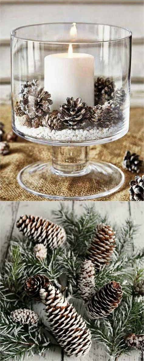 Christmas Table Decorations Centerpiece, Easy Diy Thanksgiving, Deco Table Noel, Diy Thanksgiving, Thanksgiving And Christmas, Diy Centerpieces, Gorgeous Christmas, Christmas Table Decorations, Christmas Centerpieces