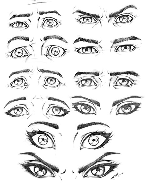 Ram Studios Comics: Drawing Eyes - Various Expressions by Robert A. Marzullo ศิลปะ Sugar Skull, Eyes Expression, Eyes Reference, Expressions Drawing, Seni Mural, Eye Study, رسم كاريكاتير, Realistic Eye Drawing, Eye Expressions