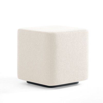 Kimball Office Dwell Ancillary Square Ottoman Color: Dolce White Small Square Ottoman, Cream Ottoman, Contemporary Ottoman, White Ottoman, Horse Oil Painting, Chair Sofa Bed, Material Library, Square Pouf, Cube Ottoman