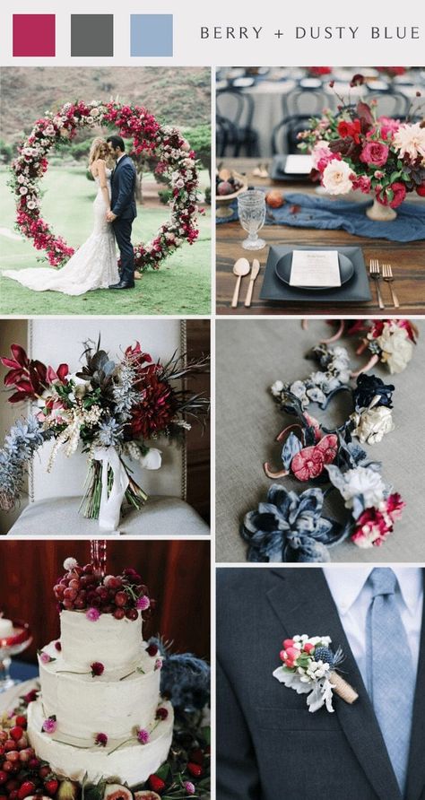 15 Dusty Blue Wedding Color Ideas for 2024 2023 Wedding Cake, Wedding Colors 2024, Country Wedding Colors, Bridesmaid Dresses Spring, Yellow Invitation, Red Blue Flowers, Classic Blue Wedding, Wedding Colors Fall, Wedding Colors Summer