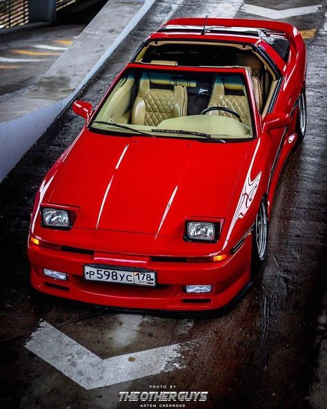 Red Toyota Supra, Old Japanese Cars, Mk3 Supra, Supra Mk3, Toyota Supra Mk3, Jdm Legends, Toyota Usa, Best Muscle Cars, Toyota Mr2