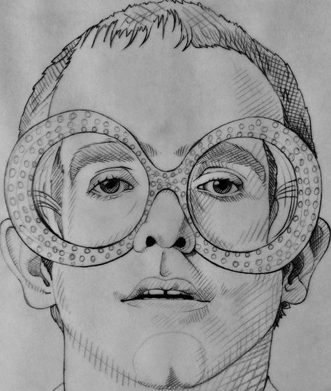 Elton John Drawing, Elton John Painting, Elton John Art, Elton John Cartoon, Elton John Cricut Shirt, Elton John Portrait, Elton John Glasses Art, Forensic Art, Elton John Pop Art