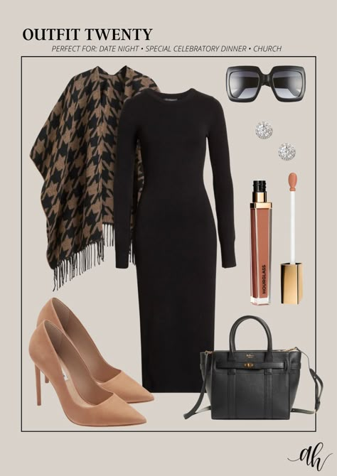 black sweater dress outfit idea, date night outfit idea, black dress, black handbag #LTKSeasonal #LTKunder100 How To Style A Black Velvet Dress, Black Sweater Dress Outfit Winter, Black Dress Winter Outfit, Black Dress Outfit Winter, Black Sweater Dress Outfit, Sweater Dress Outfit Winter, Black Dress Winter, Little Black Dress Outfit, Alyson Haley