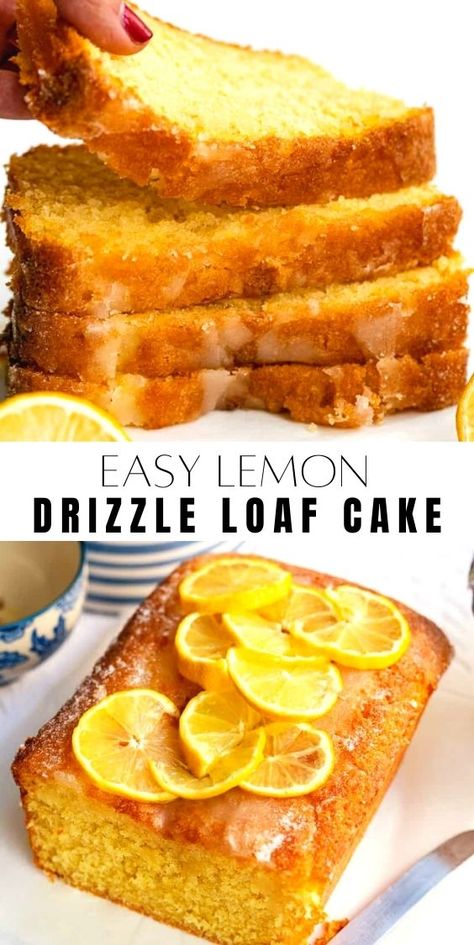 Four Ingredient Lemon Loaf, Easy Lemon Drizzle Cake Recipes, Lemon Cake Moist Recipe, Moist Lemon Loaf Cake, One Bowl Lemon Cake, Lemon Drizzle Loaf Cake, Lemon Drizzle Loaf, Lemon Drizzle Cookies, One Bowl Cake Recipes