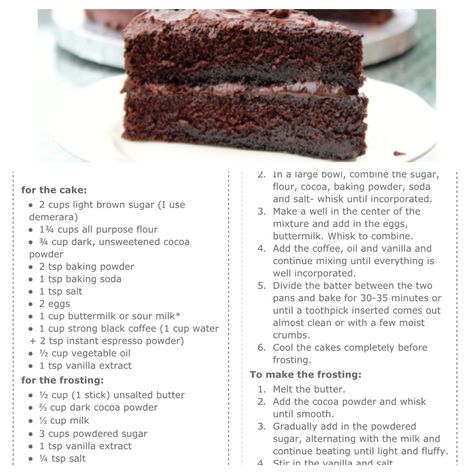 Chocolate cake Basic Chocolate Cake Recipe, Boere Resepte, Best Cake Flavours, Basic Chocolate Cake, Coffe Cake, African Recipe, Pastel Chocolate, Cake Flavours, Baked Donut