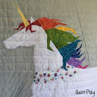 Quiet Play: April 2016 Unicorn Quilt Pattern Free, Unicorn Quilt Pattern, Unicorn Applique Pattern, Unicorn Applique, Unicorn Fabric Panel Quilt, Unicorn Quilt, Quilted Baby Blanket Little Unicorn, Unicorn Cross Stitch Pattern, Girl Quilts Patterns