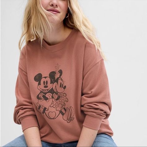 Womens Disney Mickey Mouse Relaxed Graphic Sweatshirt From Gap Size: Large Perfect Condition Like New Oversized Fit Color: Faded Cedar Soft Comfy Fleece. Dropped Shoulder Long Sleeves With Banded Cuffs. Crewneck. Assorted Mickey Mouse And Minnie Mouse Graphics At Front. Banded Hem. 60% Cotton, 40% Recycled Polyester Final Sale / No Returns Disney Fits, Mickey Mouse And Minnie Mouse, Gap Sweatshirt, Disney Sweaters, American Brand, Women Hoodies Sweatshirts, Mickey Minnie, Disney Mickey Mouse, Disney Mickey