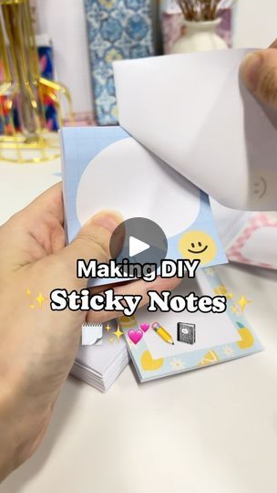 21K views · 2.8K reactions | Making DIY Sticky Notes 🗒️✏️💖 Searched the whole internet on how to make sticky notes and finally figures out a way!! 🥳💖 This is how it works:

There is a type of glue called “Repositionable Glue”. You can get it in four types, as a spray, a liquid glue, a glue stick or a tape runner ✨ What worked best was the Glue stick. It’s not wet so the paper doesn’t curl and it also isn’t too sticky. For paper, it worked really good on Alcott 70gsm paper (all purpose paper). Less good on Double A Premium paper 80gsm. First you want to print out your sticky notes, leave a white border around which you will trim later on. Secure with some clips make sure all pages are aligned stacked on top of each other. Now you want to add one layer (not too much) of the glue on the b Make Sticky Notes, Diy Sticky Notes, Sticky Note Template, Personalized Sticky Notes, Note Template, Glue Stick, Glue Sticks, Sticky Note, Diy Gift Ideas