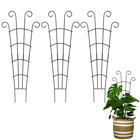 PRICES MAY VARY. 🍀High Quality Material: Plant trellis is made of strong and thickened iron, it is treated with baking varnish and moisture resistant coating, which is very strong, not rusty, not easy to break and bend. House plant trellis can be stably supported during the growth of potted plants, durable and reliable, and can be used for a long time 🌱Easy to Install and Sturdy: No other tools are needed to stack the climbing trellis together, and the four interfaces make indoor trellis more Pot Trellis, Houseplant Trellis, Indoor Plant Trellis, Trellis Indoor, Climbing Trellis, Indoor Trellis, Inch Plant, Plant Trellis, Trellis Plants