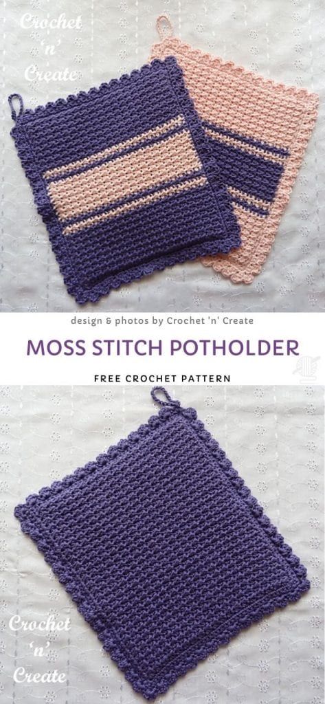 Crochet Bibs, Crochet Afgan, Crochet Moss Stitch, Crochet Moss, Crochet Pot Holders, Practical Crochet, Crochet Pot Holders Free Pattern, Ruffle Hat, Crochet Potholder Patterns