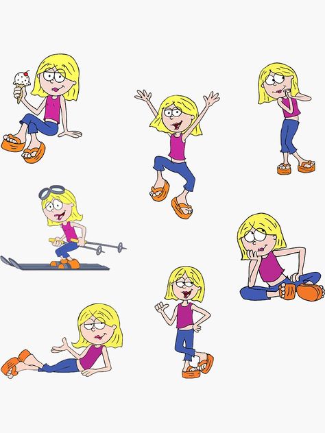 "Lizzie McGuire Cartoon Pack" Sticker by clairechesnut | Redbubble Lizzie Mcguire Cartoon, Creative Birthday Cards, Lizzie Mcguire, 90s Childhood, Movie Party, Art Wallpaper Iphone, 90s Kids, Transparent Stickers, Iphone Background