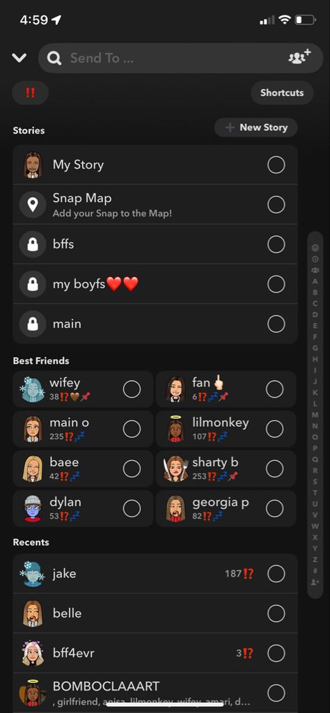 Recent Snapchat List, Snapchat Recents, Snap Recents, Snapchat Names List, Snapchat Friends List, Contact Ideas, Friends Emoji, Snap Emojis, Cute Vintage Outfits