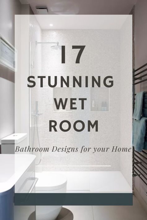 Small Shower Wet Room Ideas, Small Wet Rooms Ideas, Primary Bath Wet Room, Wet Room For Small Bathroom, Small Bathrooms Wetrooms, Wet Room Bathroom Tile Ideas, Modern Concrete Bathroom Design, Wet Room Bathroom No Tub, Tiny Wet Room With Toilet Layout