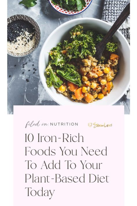 If you eat a plant-based diet, does that necessarily mean that you aren’t getting enough iron? Not necessarily. But it is important to make a conscientious effort to make up for any nutrients you’re not getting from meat. There are so many high-iron veggies and vegan foods high in iron. The key is having that awareness, educating yourself, and following through to ensure you are getting the right amount of iron in your system. Here, 10 plant-based recipes to add to your healthy diet! Iron Rich Vegetarian Recipes, High Iron Vegetarian Recipes, Iron Rich Foods Vegetarian, High Iron Recipes, Foods For Vegetarians, Vegan Iron Sources, Iron Sources, Vegan Iron, Educating Yourself