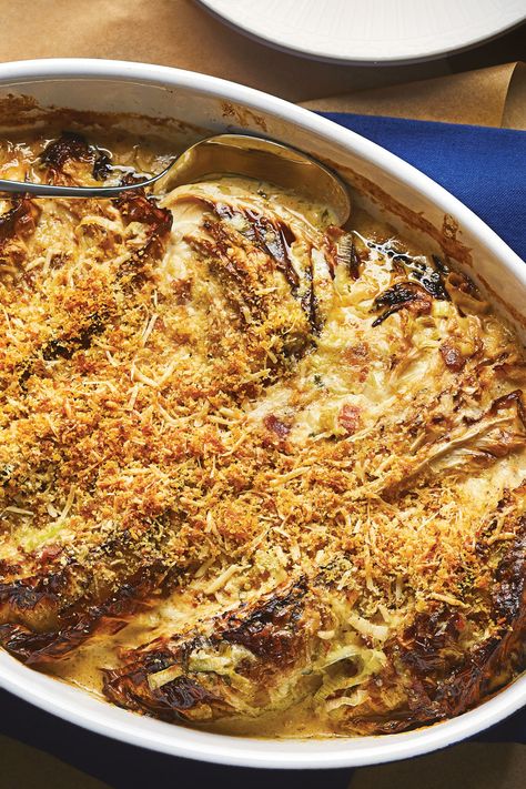 Cabbage Gratin Recipe, Cabbage Au Gratin Recipe, Cabbage Au Gratin, Cabbage Gratin, Cheesy Cabbage, Recipe Cabbage, Roasted Cabbage Wedges, Creamy Cheese Sauce, Au Gratin Recipes