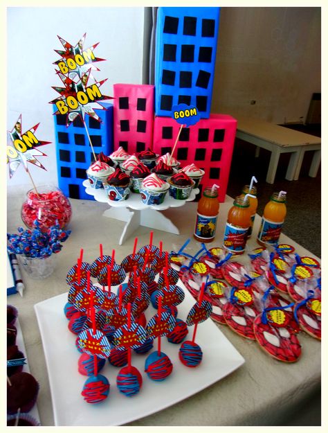 Spiderman Party Spiderman Candy Table, Birthday Party Candy Table, Spiderman Theme Party, Spidey Birthday, Baby Spiderman, Spiderman Theme, Spiderman Birthday Party, Spiderman Party, Avengers Birthday